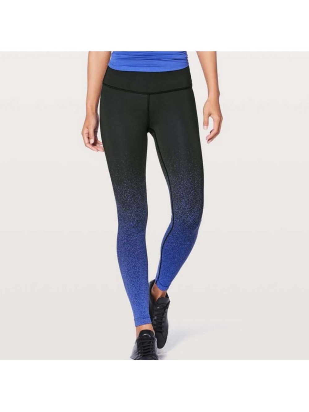 High-Waist lululemon Wunder Under blue speckle leggings